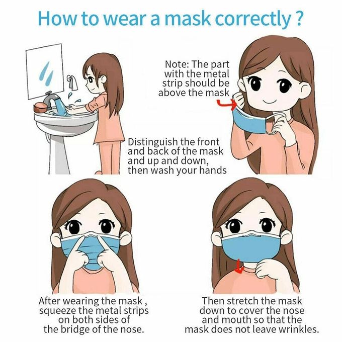 Bleu masque jetable de 3 plis/non masque protecteur de textile tissé avec le morceau réglable de nez