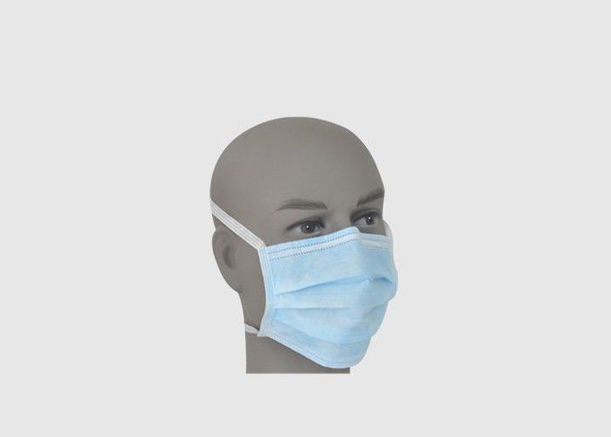 Earloop bleu le masque protecteur sécurité de trois couches protectrice avec l'agrafe réglable de nez