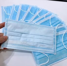 Chine Earloop bleu le masque protecteur sécurité de trois couches protectrice avec l&#039;agrafe réglable de nez usine